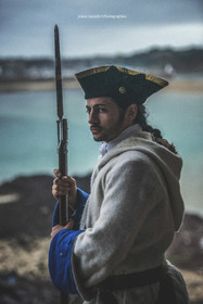1758 - Le tour de garde à Saint-Malo d'un soldat de la Compagnie franche de la Marine.