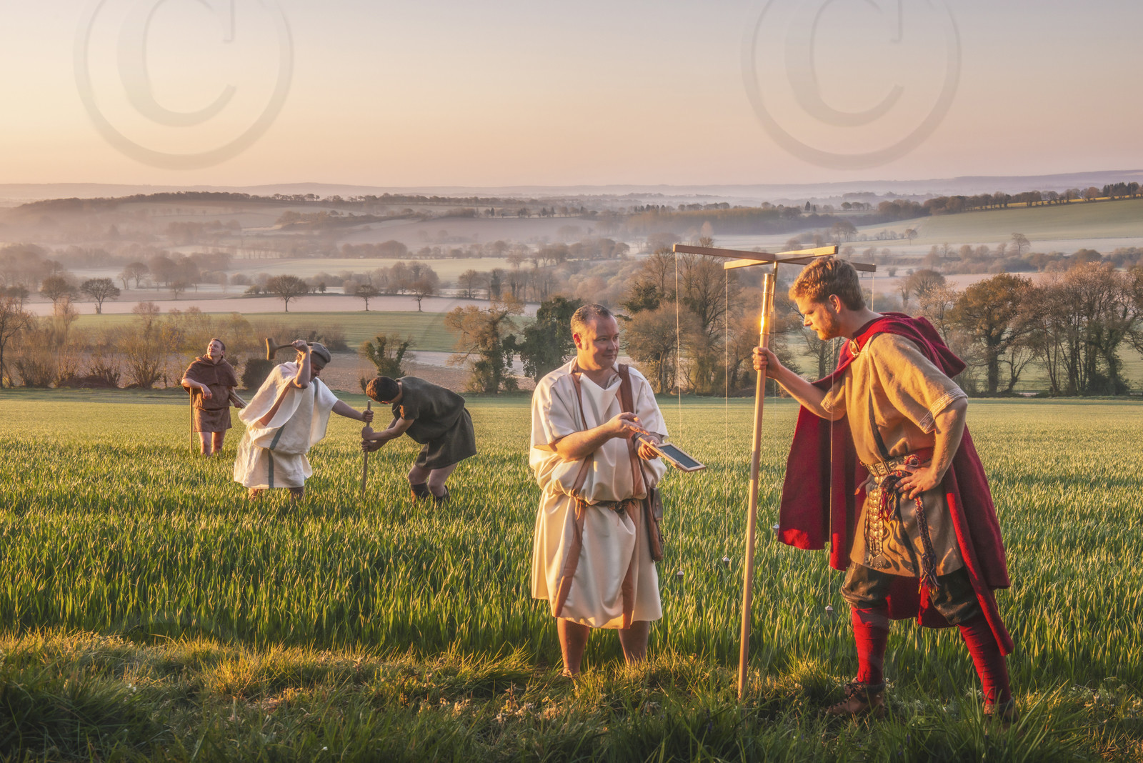 -13 - Les gromatici tracent les routes en partance de Vorgium
