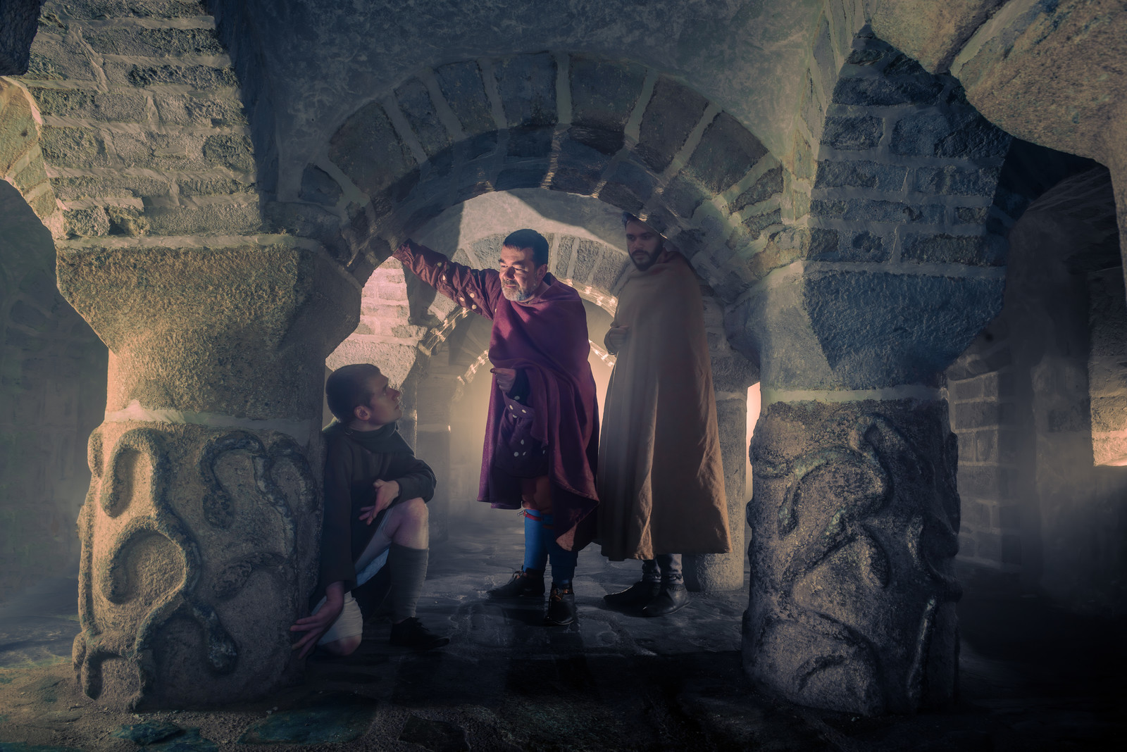 970 - Juhel Berenger, comte de Rennes, inspecte la fin des travaux de la crypte de Saint-Melar